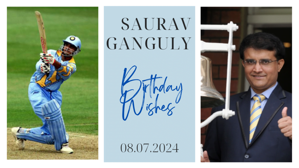 Former Indian Captain - Prince of Kolkata Saurav Ganguly celebrating his 52nd Birthday